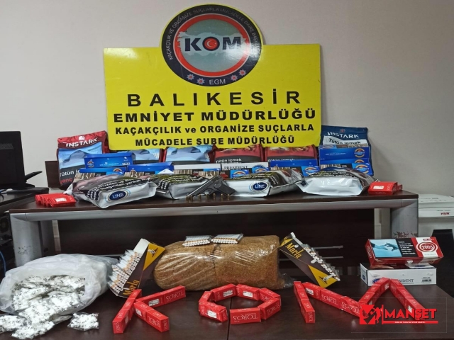 Balıkesir'de polisten kaçak tütün operasyonu.