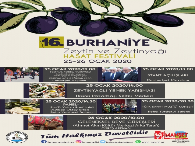 BURHANİYE ZEYTİN FESTİVALİ İÇİN GERİ SAYIM BAŞLADI