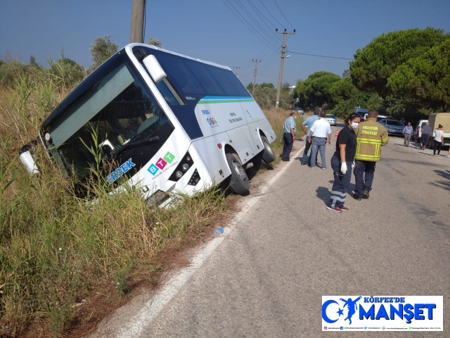 Yolcu midibüsü şarampole devrildi: 1 yaralı