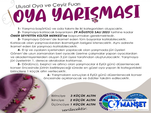 Ulusal Oya ve Çeyiz Fuarı Oya Yarışması