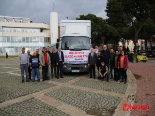 BURHANİYE'NİN YARDIM ARACI ELAZIĞ'A YOLA ÇIKTI