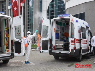 Ambulanslar dezenfekte ediliyor