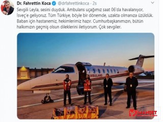 Bakan Koca talimat verdi, İsveç'te yaşayan Covid-19 hastası Türkiye’ye getiriliyor