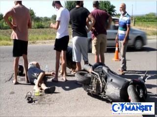 Ayvalık’ta bisiklet ile motosiklet çarpıştı; 1 yaralı