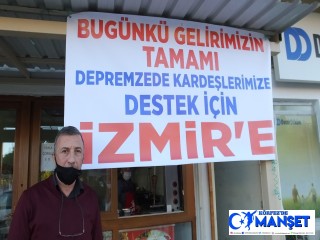 Günlük kazancını depremzedelere bağışladı