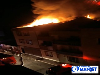 Yangını gören mahalleli sokağa çıktı, polis müdahale ederek evlerine gönderdi