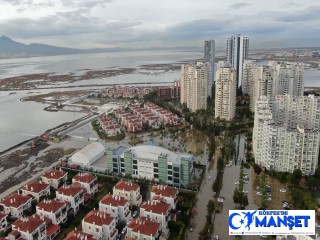 İzmir'de deniz taştı, felaketin boyutu havadan görüntülendi